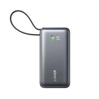 Anker Nano Powerbank 30W, mit integriertem USB-C-Kabel Schwarz