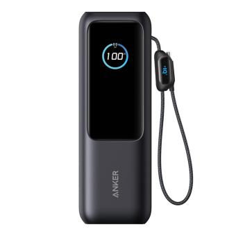Anker Powerbank 25.000mAh-165W, mit integr. einziehb. Kabel Grau/schwarz
