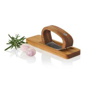 AdHoc RoccaAlio Knoblauchpresse mit Schneidebrett Braun