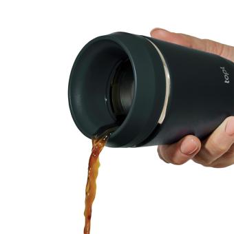 Topl-Trinkbecher aus rec. Stahl mit 360-Grad-Deckel 236ml Grau