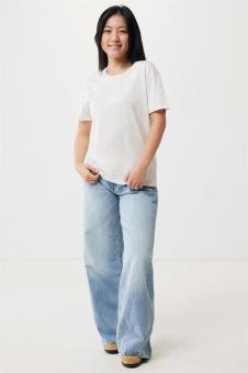 IQONIQ Yala women lightweight recycled cotton t-shirt, ivory white, pebble gray Ivory white, pebble gray | XXS