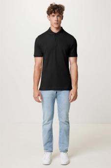 IQONIQ Yosemite recycled cotton pique polo, black Black | XS