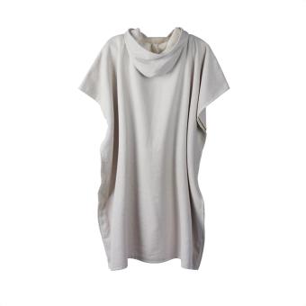 VINGA Tolo hammam terry beach poncho, grey Grey, off white