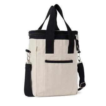 VINGA Volonne AWARE™ recycled canvas cooler tote bag, off white Off white, black