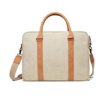 VINGA Bosler Computertasche aus RCS recyceltem Canvas Beige