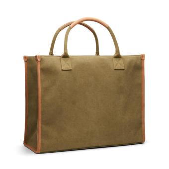 VINGA Bosler RCS recycled canvas office tote Green