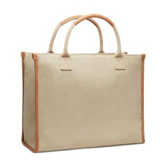 VINGA Bosler RCS recycled canvas office tote Fawn