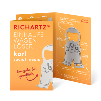 RICHARTZ® EINKAUFSWAGENLÖSER karl socialmedia Silber