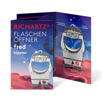 RICHARTZ® FLASCHENÖFFNER fred hipster Silver
