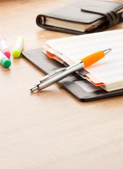 Lumpy ballpoint pen, silver Silver, orange