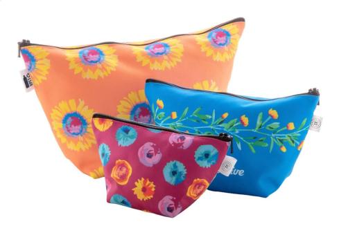 CreaBeauty Trapeze L Individuelle Kosmetiktasche Schwarz/weiss