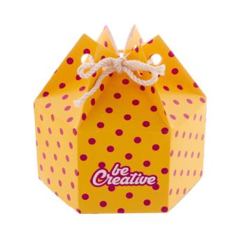 CreaBox HexaCord M Sechseckige Geschenkbox Weiß