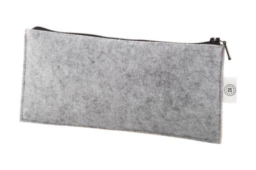 CreaFelt Pen Zip individuelle RPET Stiftetasche Weiß/grau