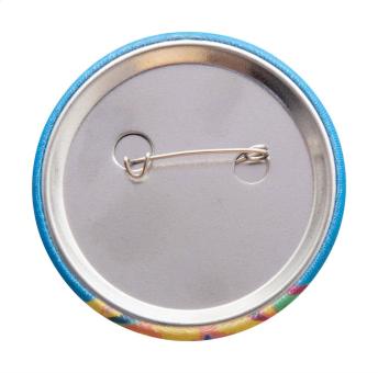 PinBadge RPET Maxi Button-Anstecker Weiß/silber