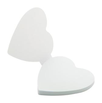 CreaStick Heart custom sticky notepad White