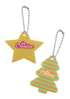 CreaFelt Key Xmas custom Christmas keyring, star White