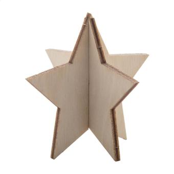 CreaX Christmas card, star Nature blue