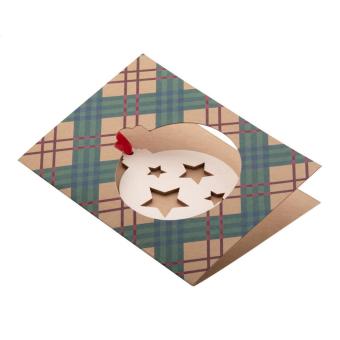 TreeCard Eco Christmas card, ball Nature blue