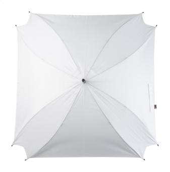 CreaRain Square RPET individueller Regenschirm Weiß