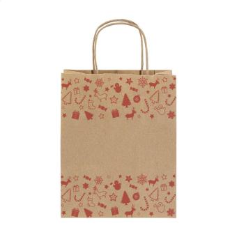 Julegave M Weihnachtsgeschenktasche, mittel Natur