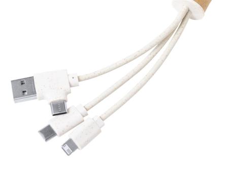 Feildin Schlüsselanhänger mit USB-Ladekabel Natur