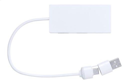 Hevan transparenter USB Hub Weiß