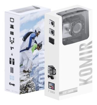 Komir HD-Sportkamera Weiß/schwarz