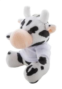 CowFob plush cow keyring White/black