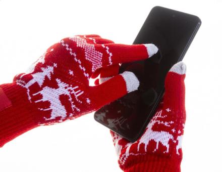 Skandihand Weihnachtliche Touchscreen-Handschuhe Rot