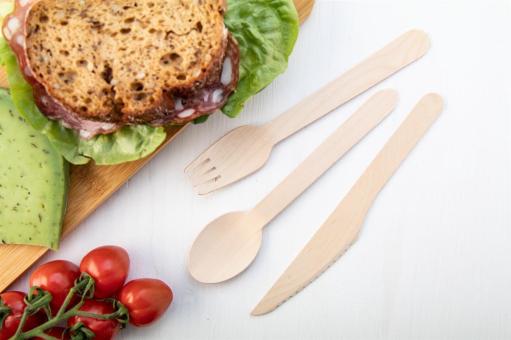 Woolly wooden cutlery, spoon Nature