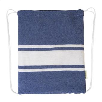 Tortuga recycled cotton beach towel and drawstring bag Dark blue