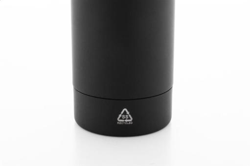 Rubbar Flasche aus recyceltem Edelstahl Schwarz