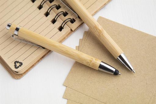 Tashania Touchpen mit Kugelschreiber aus Bambus Natur