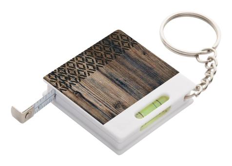 Level tape measure with keyring White
