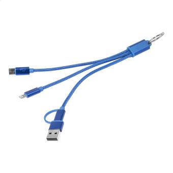 Rafob USB-Ladekabel mit Schlüsselanhänger Blau