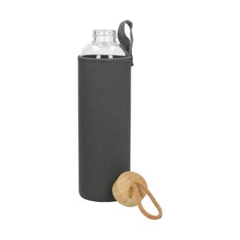 Glasflasche mit Hülle "Bamboo" 1,0 l Transparent