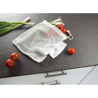 Cotton fruit and vegetable bag "ECOCARE", small Nature