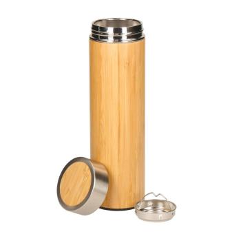 Vakuum Flasche "Bambus", large Braun