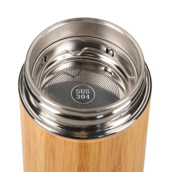 Vakuum Flasche "Bambus", small Braun