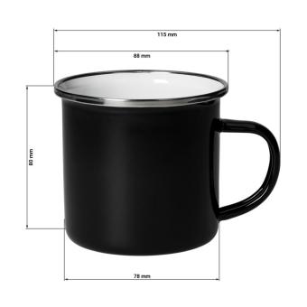 Emaille-Becher "Cozy", 300 ml, schwarz Schwarz/weiss