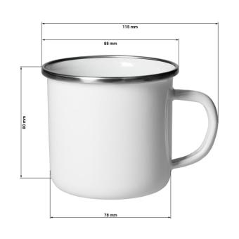 Emaille-Becher "Cozy" 300 ml, Subli Weiß