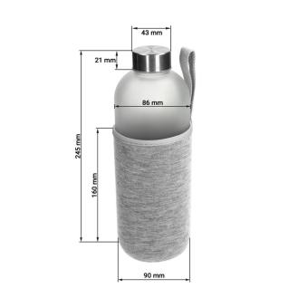 Glasflasche mit Hülle "Iced" 1,0 l Transparent