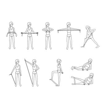 Gymnastics Band "Workout", Set of 3 Multicolor