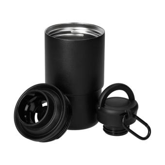 Stainless steel cup with carabiner ‘Trail’ Black