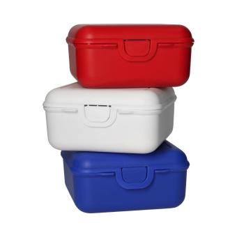 Vorratsdose "Cube" deluxe, mit Trennschale Amerika rot