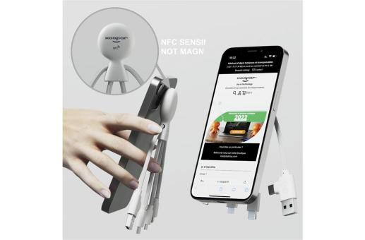 2099 | Xoopar Mr. Bio Smart Charging cable with NFC White