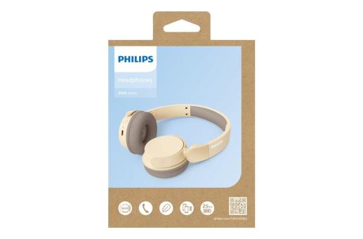 Enjoy Technology TAH3209 |Philips Bluetooth on ear Kopfhörer mit 25 Stunden Spielzeit Beige