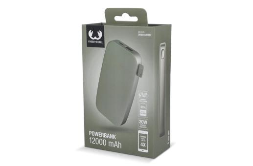 2PB12100 | Fresh 'n Rebel Powerbank 12000mAh USB-C Fast Charging 20W Green