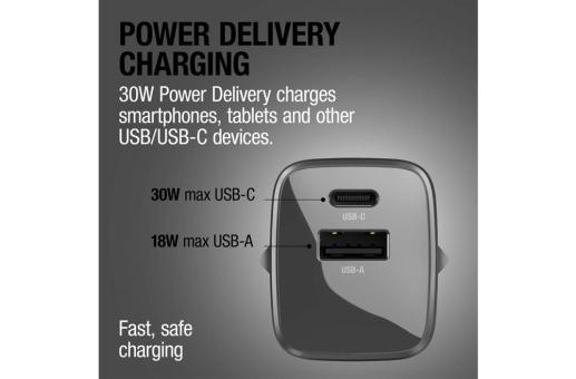 Enjoy Technology Fresh 'n Rebel 30W Schnellladegerät GaN USB-C & USB-A Dunkelgrau