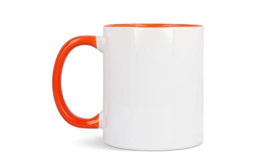 Oslo Sublimationsbecher  farbig innen &amp; Griff 300ml Orange/weiß